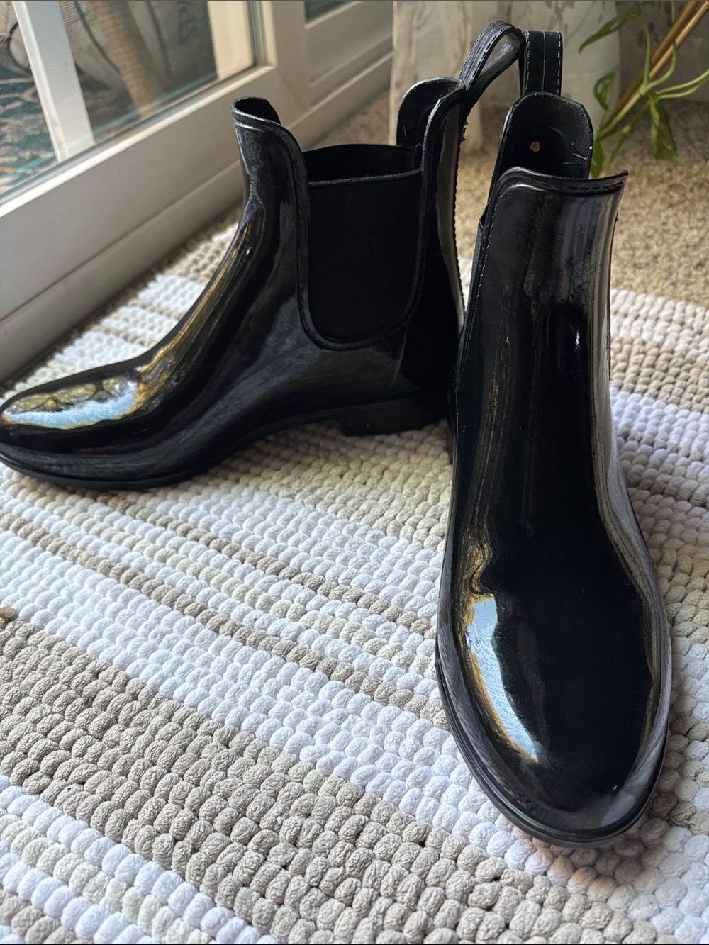 Sam Edelman Black Patent Chelsea Ankle Boots